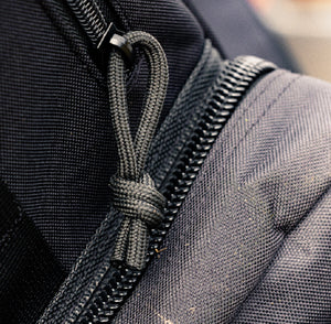 Close up of BONE-DRI case zipper